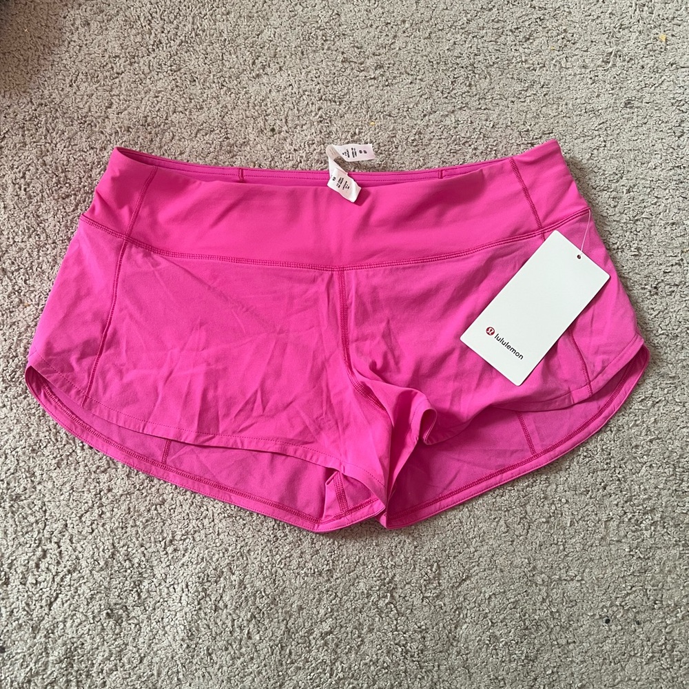 NWT Lululemon Speed Up Low Rise Sonic Pink 2.5"